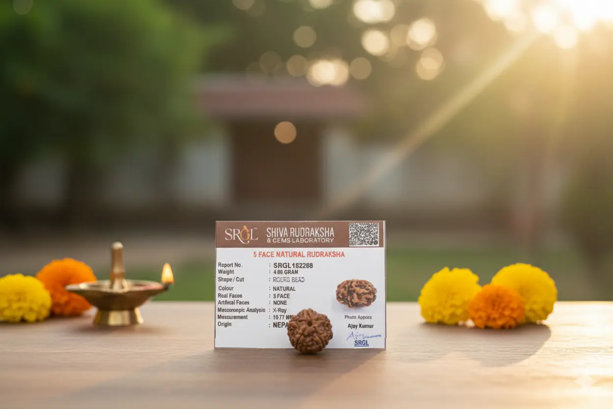 Original 5 Mukhi Rudraksha - Natural Bead | Certified & Energized for Health, Peace & Spiritual Growth