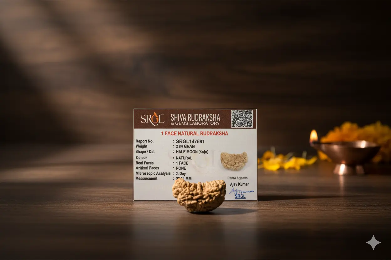 Original 1 Mukhi Rudraksha – Rare Natural Bead | Certified & Energized for Moksha & Divine Blessings